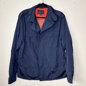 Banana Republic Men's ES Fleet Jacket XL‎ Windbreaker Rain Jacket Navy Orange